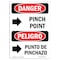Signmission OSHA Sign, Pinch Point Bilingual, 24in X 18in Alum, 18" W, 24" L, Spanish, OS-DS-A-1824-VS-1718 OS-DS-A-1824-VS-1718 - alternate 1